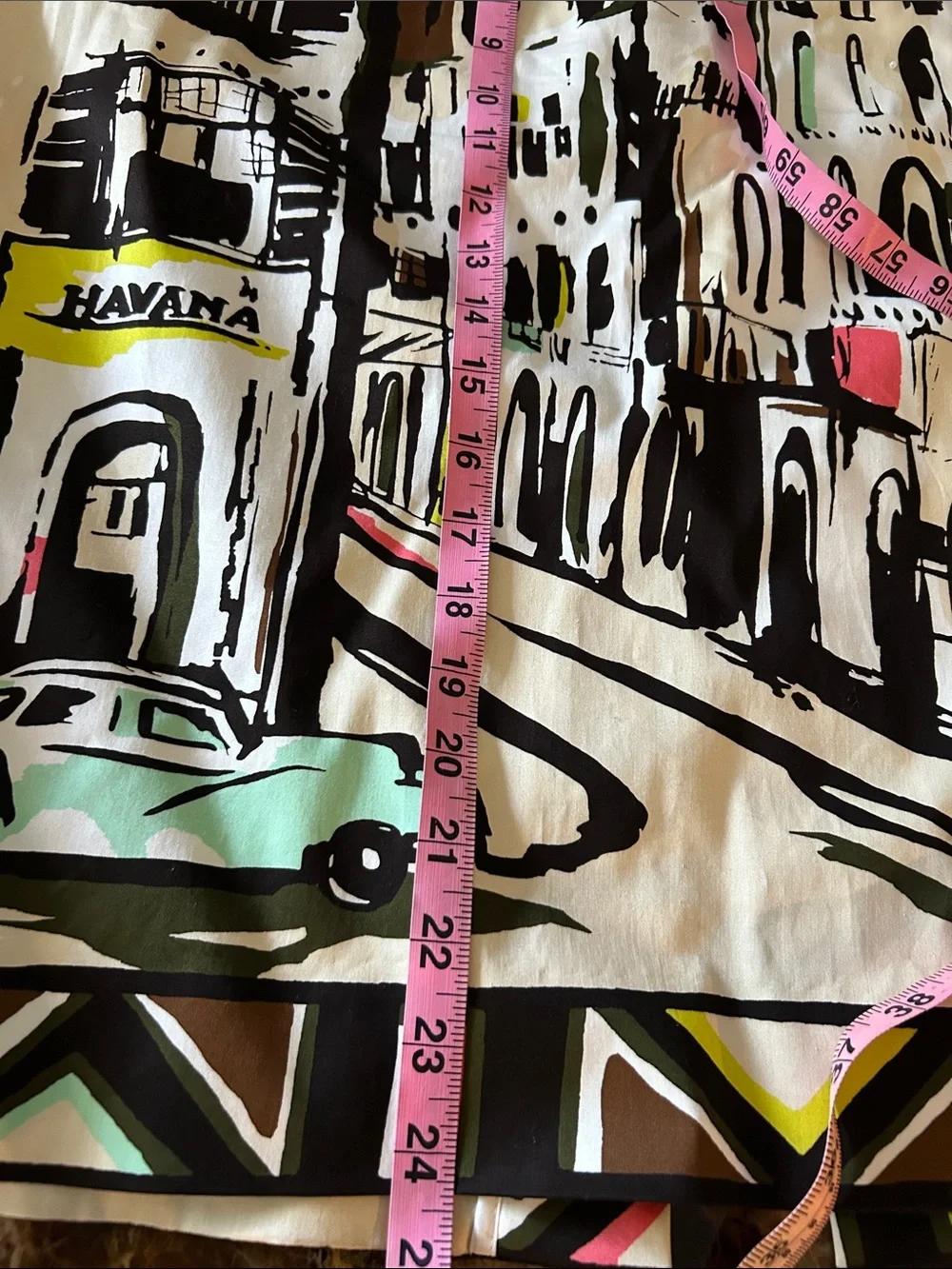 Kate Spade, Havana Cuba ,Printed City-Scape Pencil Skirt in multicolored.